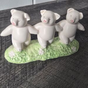 Dept 56 Three Little Pigs Hand‎ Painted Ceramic Figurine Vintage 1987